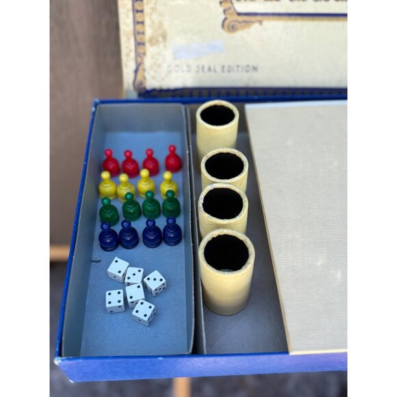 Vintage 1959 Parcheesi Board Game Gold Seal Edition Backgammon Game Of India - Picture 10 of 14